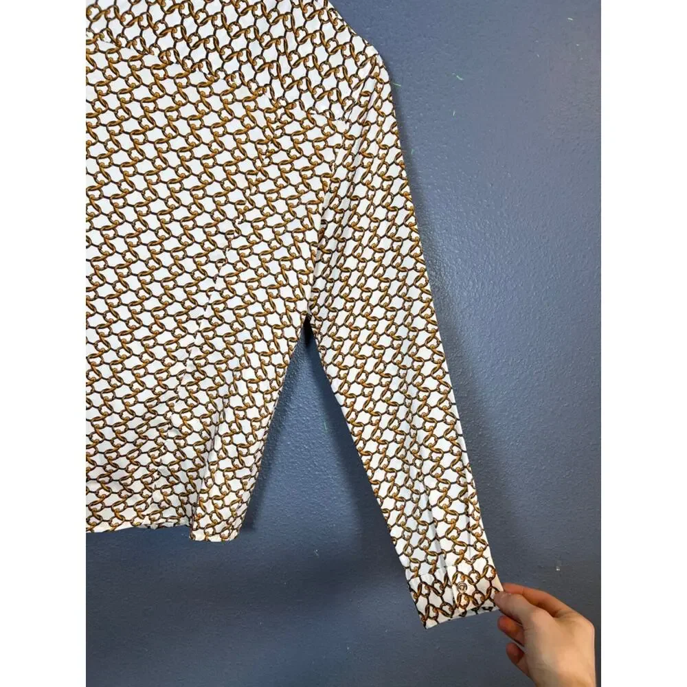 Michael Kors p/S women’s white gold Chain shirt 111818 button up
